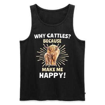 Highland cattle Happy Highland Cow - Men's Premium Organic Tank Top - black - Front - Michal (187cm)