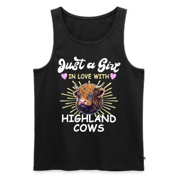 Highland Cattle Girl Highland Cow - Débardeur bio Premium Homme - noir - Devant - Michal (187cm)
