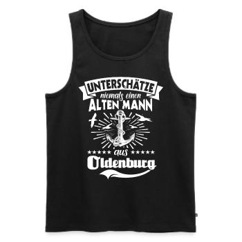 Oldenburg Sprüche Oldenburger Spruch - Männer Premium Bio Tank Top - Schwarz - Vorne - Michal (187cm)