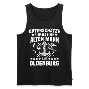 Oldenburg Sprüche Oldenburger - Männer Premium Bio Tank Top - Schwarz - Vorne - AI Model Male 178 light (178cm)