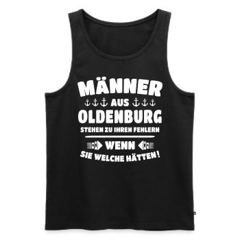 Oldenburg Sprüche Oldenburger - Männer Premium Bio Tank Top - Schwarz - Vorne - AI Model Male 178 light (178cm)
