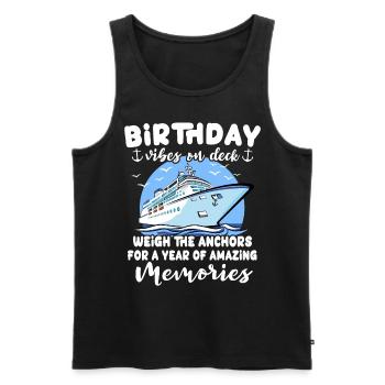 Cruise Birthday Sea Voyage - Men's Premium Organic Tank Top - black - Front - AI Model Male 178 light (178cm)