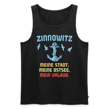 Zinnowitz Sprüche Zinnowitzer Spruch - Männer Premium Bio Tank Top - Schwarz - Vorne - AI Model Male 178 light (178cm)