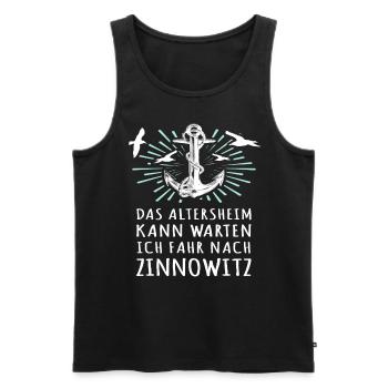 Zinnowitzer Spruch Zinnowitz - Männer Premium Bio Tank Top - Schwarz - Vorne - AI Model Male 178 light (178cm)