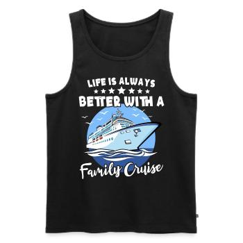 Croisière familiale - Débardeur bio Premium Homme - noir - Devant - Michal (187cm)