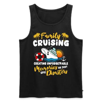 Croisière familiale - Débardeur bio Premium Homme - noir - Devant - Michal (187cm)