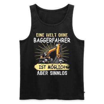 Bagger Baggerfahrer - Männer Premium Bio Tank Top - Schwarz - Vorne - AI Model Male 178 light (178cm)