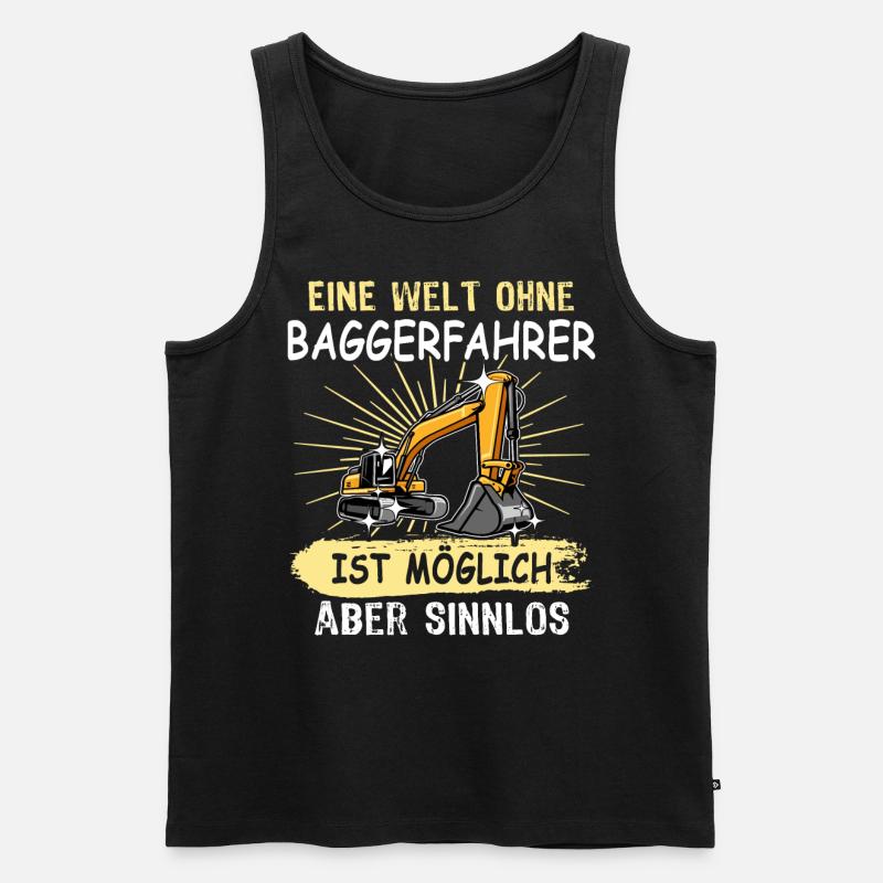 Bagger Baggerfahrer - Männer Premium Bio Tank Top - Schwarz