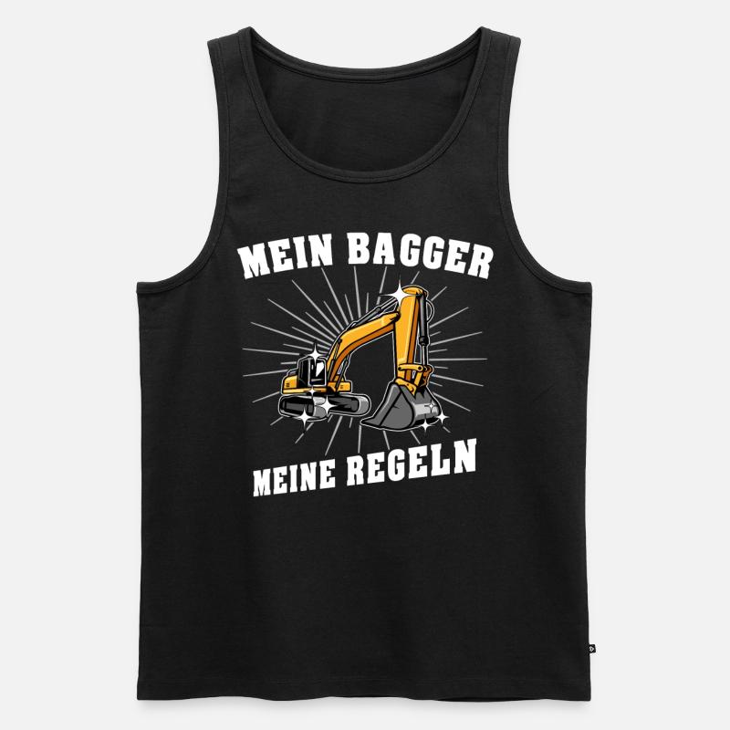 Bagger Baggerfahrer - Männer Premium Bio Tank Top - Schwarz