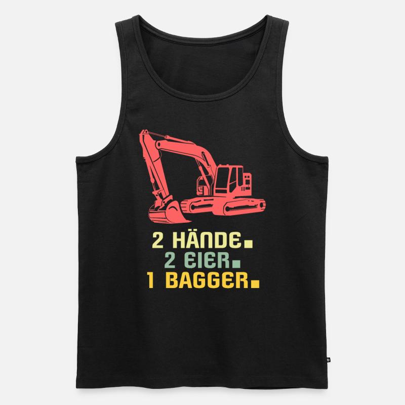 Bagger Baggerfahrer - Männer Premium Bio Tank Top - Schwarz