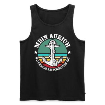 Aurich Urlaub - Männer Premium Bio Tank Top - Schwarz - Vorne - Michal (187cm)