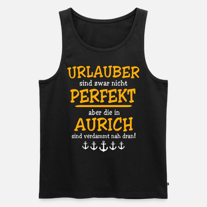 Aurich Urlaub - Männer Premium Bio Tank Top - Schwarz