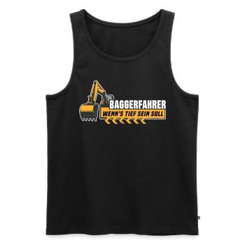 Baggerfahrer Bagger - Männer Premium Bio Tank Top - Schwarz - Vorne - AI Model Male 178 light (178cm)