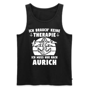 Aurich Sprüche Auricher - Männer Premium Bio Tank Top - Schwarz - Vorne - Michal (187cm)