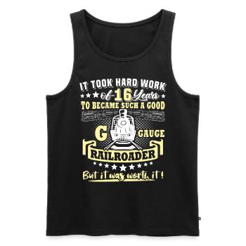 Gartenbahn 16. Geburtstag Garten Eisenbahn Spur G - Männer Premium Bio Tank Top - Schwarz - Vorne - Michal (187cm)