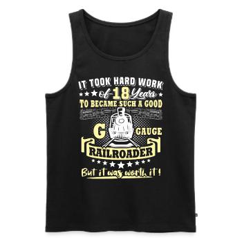 Gartenbahn 18. Geburtstag Garten Eisenbahn Spur G - Männer Premium Bio Tank Top - Schwarz - Vorne - Michal (187cm)