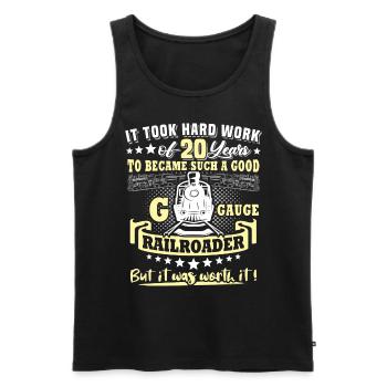 Gartenbahn 20. Geburtstag Garten Eisenbahn Spur G - Männer Premium Bio Tank Top - Schwarz - Vorne - Michal (187cm)