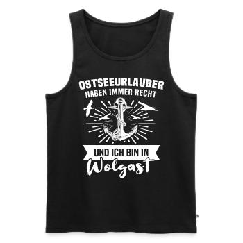 Wolgast Sprüche Wolgaster Spruch - Männer Premium Bio Tank Top - Schwarz - Vorne - AI Model Male 178 light (178cm)