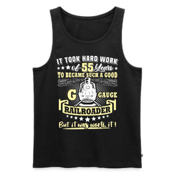 Gartenbahn 55. Geburtstag Garten Eisenbahn Spur G - Männer Premium Bio Tank Top - Schwarz - Vorne - Michal (187cm)