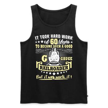 Gartenbahn 60. Geburtstag Garten Eisenbahn Spur G - Männer Premium Bio Tank Top - Schwarz - Vorne - Michal (187cm)