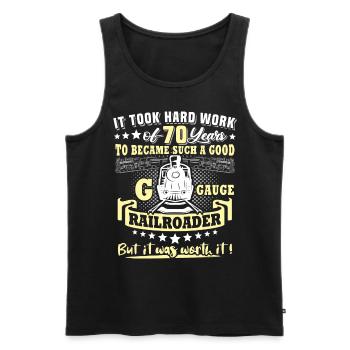 Gartenbahn 70. Geburtstag Garten Eisenbahn Spur G - Männer Premium Bio Tank Top - Schwarz - Vorne - Michal (187cm)
