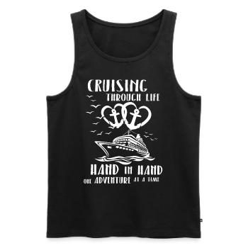 Croisière Bateau Couple Croisière - Débardeur bio Premium Homme - noir - Devant - Michal (187cm)