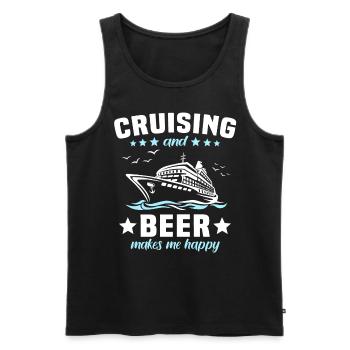 Kreuzfahrt Bier - Männer Premium Bio Tank Top - Schwarz - Vorne - Michal (187cm)