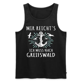 Greifswald Sprüche Greifswalder Spruch - Männer Premium Bio Tank Top - Schwarz - Vorne - Michal (187cm)