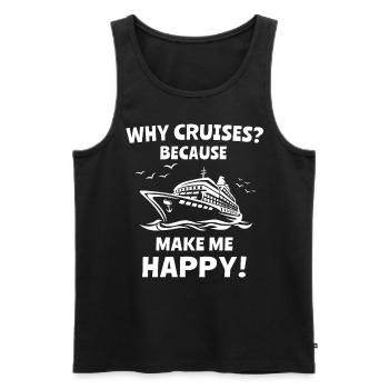 Croisière Voyage Bateau de croisière - Débardeur bio Premium Homme - noir - Devant - Michal (187cm)