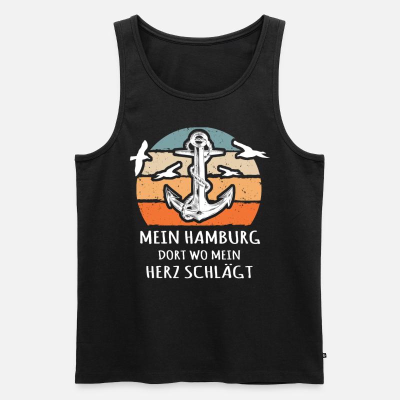 Hamburg - Männer Premium Bio Tank Top - Schwarz