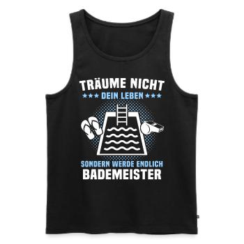 Schwimmmeister Bademeister - Männer Premium Bio Tank Top - Schwarz - Vorne - AI Model Male 178 light (178cm)