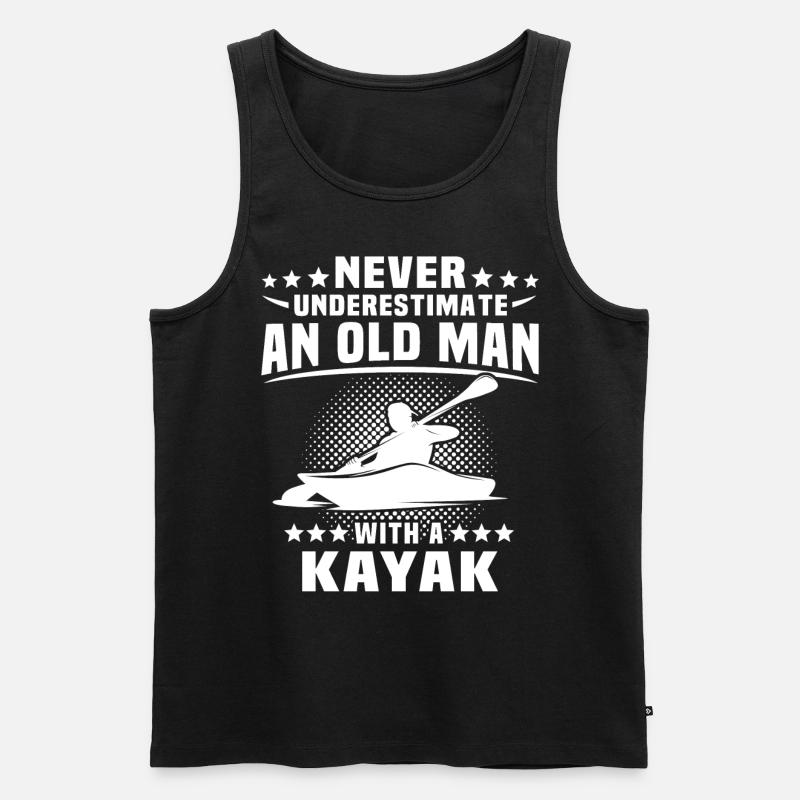 Kayak Kayaking - Männer Premium Bio Tank Top - Schwarz