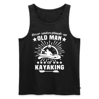 Kayak Kayaking - Men's Premium Organic Tank Top - black - Front - Michal (187cm)