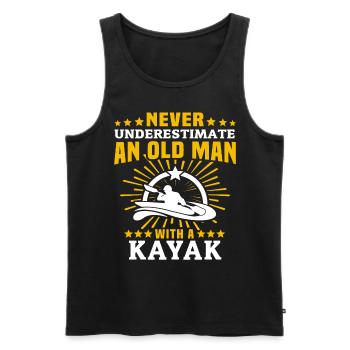 Kayaking Mann Unterschätze Kayakfahrer - Männer Premium Bio Tank Top - Schwarz - Vorne - AI Model Male 178 light (178cm)