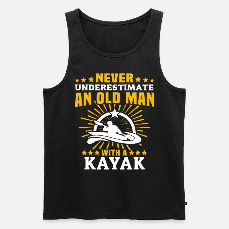 Kayaking Mann Unterschätze Kayakfahrer - Männer Premium Bio Tank Top - Schwarz