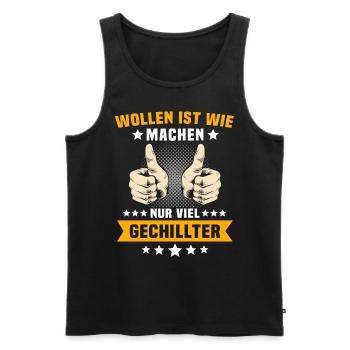 Machen Wollen - Männer Premium Bio Tank Top - Schwarz - Vorne - Michal (187cm)