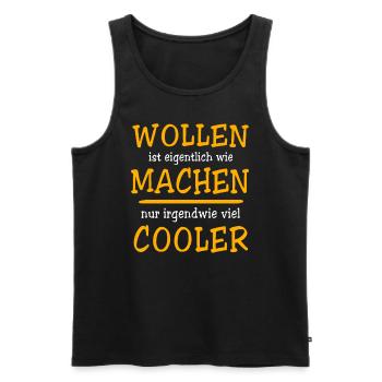 Machen Wollen - Männer Premium Bio Tank Top - Schwarz - Vorne - AI Model Male 178 light (178cm)