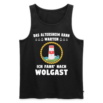 Wolgast Sprüche Wolgaster Spruch - Männer Premium Bio Tank Top - Schwarz - Vorne - AI Model Male 178 light (178cm)