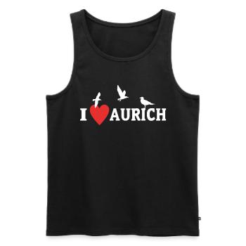 I Love Aurich City - Men's Premium Organic Tank Top - black - Front - AI Model Male 178 light (178cm)