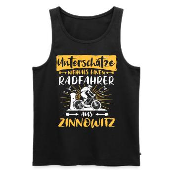 Zinnowitz Fahrradfahrer Zinnowitzer - Männer Premium Bio Tank Top - Schwarz - Vorne - AI Model Male 178 light (178cm)