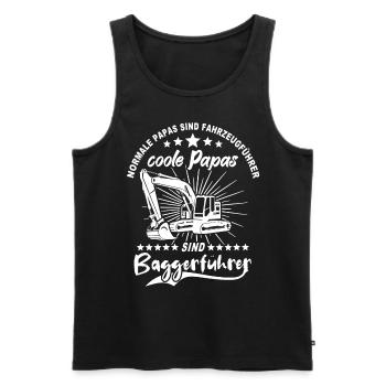 Baggerfuehrer Papa Baggerfahrer Vater - Männer Premium Bio Tank Top - Schwarz - Vorne - Michal (187cm)
