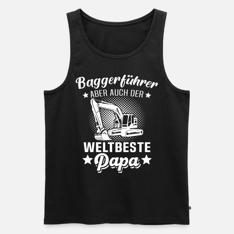 Bagger Papa Baggerfahrer - Männer Premium Bio Tank Top - Schwarz