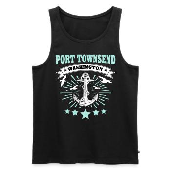Port Townsend (État de Washington) - Débardeur bio Premium Homme - noir - Devant - Michal (187cm)