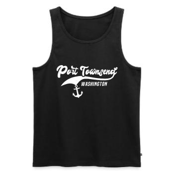 Port Townsend (État de Washington) - Débardeur bio Premium Homme - noir - Devant - Michal (187cm)