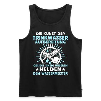 Wassermeister Sprüche Wasserversorgungstechniker - Männer Premium Bio Tank Top - Schwarz - Vorne - Michal (187cm)