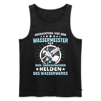 Wassermeister Sprüche Wasserversorgungstechniker - Männer Premium Bio Tank Top - Schwarz - Vorne - Michal (187cm)