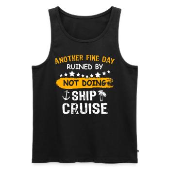 Navire de croisière - Débardeur bio Premium Homme - noir - Devant - Michal (187cm)