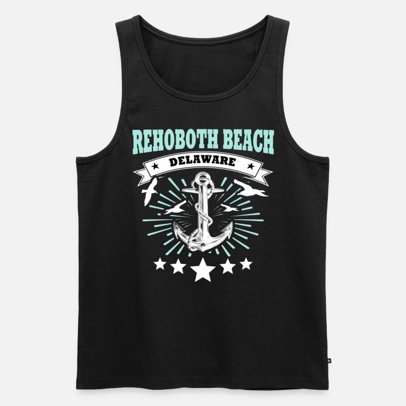 Rehoboth Beach - Männer Premium Bio Tank Top - Schwarz