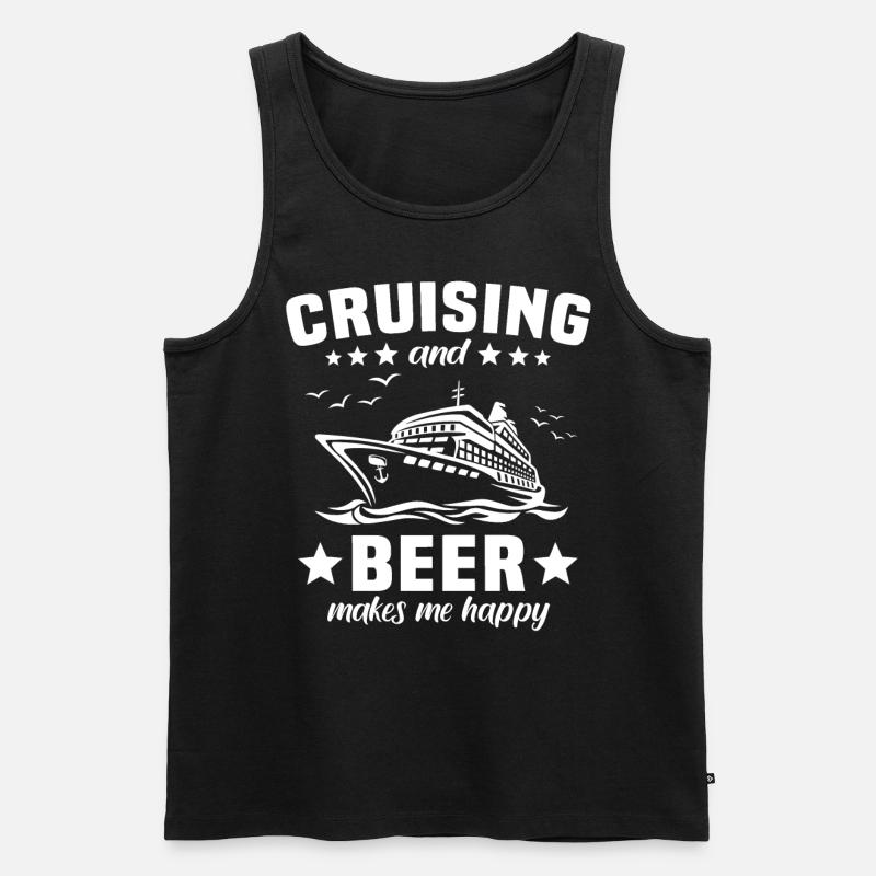 Kreuzfahrt Bier - Männer Premium Bio Tank Top - Schwarz