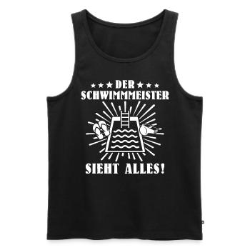 Schwimmmeister sieht alles - Männer Premium Bio Tank Top - Schwarz - Vorne - Michal (187cm)